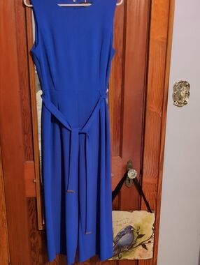 Tommy Hilfiger Royal Blue Sleeveless Jump Suit with Waist Tie